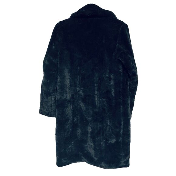NVLT Dark Gray Plush Faux Fur Below the Knee Length Coat Fully Lined Size XS - Picture 3 of 6